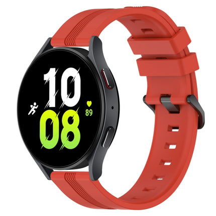 20mm Concave Striped Slicone Watch Band, For Samsung Galaxy Watch5 44mm, For Samsung Galaxy Watch 6 Classic 47mm