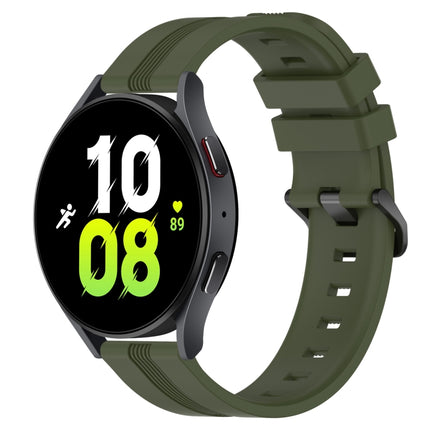20mm Concave Striped Slicone Watch Band, For Samsung Galaxy Watch5 44mm, For Samsung Galaxy Watch 6 Classic 47mm