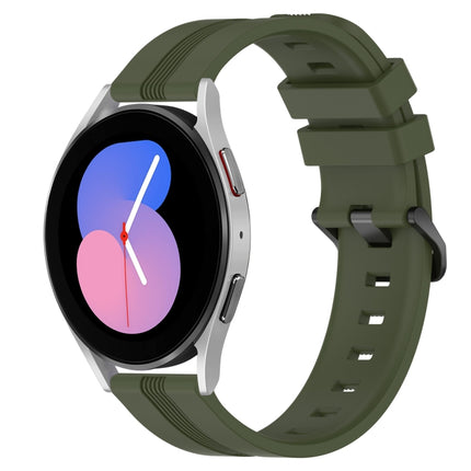 20mm Concave Striped Slicone Watch Band, For Samsung Galaxy Watch5 40mm, For Samsung Galaxy Watch5 Pro 45mm