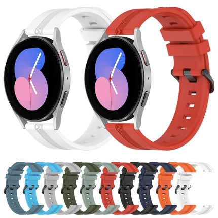 20mm Concave Striped Slicone Watch Band, For Samsung Galaxy Watch5 40mm, For Samsung Galaxy Watch5 Pro 45mm