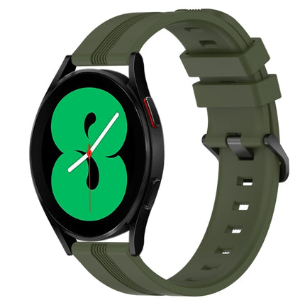 20mm Concave Striped Slicone Watch Band, For Samsung Galaxy Watch4 44mm, For Samsung Galaxy Watch4 40mm