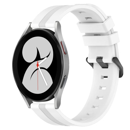 20mm Concave Striped Slicone Watch Band, For Samsung Galaxy Watch4 44mm, For Samsung Galaxy Watch4 40mm