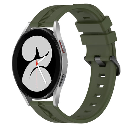 20mm Concave Striped Slicone Watch Band, For Samsung Galaxy Watch4 44mm, For Samsung Galaxy Watch4 40mm