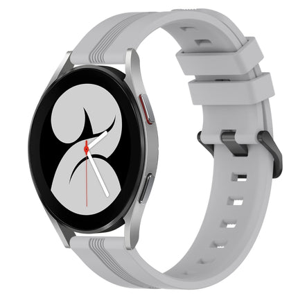 20mm Concave Striped Slicone Watch Band, For Samsung Galaxy Watch4 44mm, For Samsung Galaxy Watch4 40mm