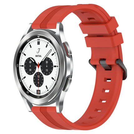 20mm Concave Striped Slicone Watch Band, For Samsung  Galaxy Watch 4 Classic 42mm, For Samsung  Galaxy Watch 4 Classic 46mm