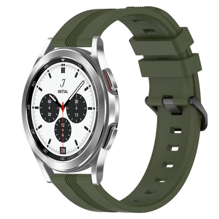 20mm Concave Striped Slicone Watch Band, For Samsung  Galaxy Watch 4 Classic 42mm, For Samsung  Galaxy Watch 4 Classic 46mm