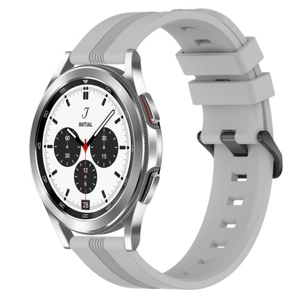 20mm Concave Striped Slicone Watch Band, For Samsung  Galaxy Watch 4 Classic 42mm, For Samsung  Galaxy Watch 4 Classic 46mm