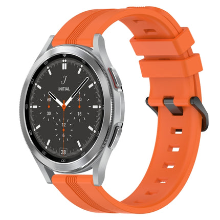 20mm Concave Striped Slicone Watch Band, For Samsung  Galaxy Watch 4 Classic 42mm, For Samsung  Galaxy Watch 4 Classic 46mm