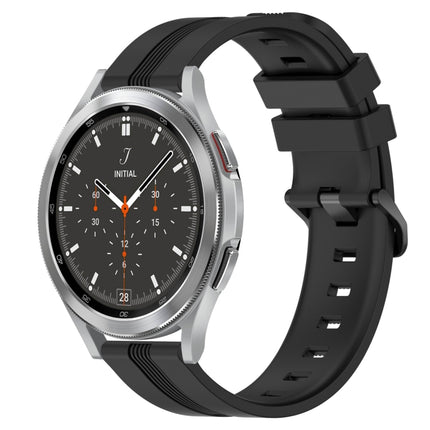 20mm Concave Striped Slicone Watch Band, For Samsung  Galaxy Watch 4 Classic 42mm, For Samsung  Galaxy Watch 4 Classic 46mm