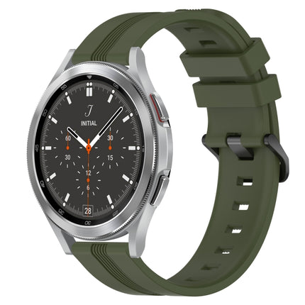 20mm Concave Striped Slicone Watch Band, For Samsung  Galaxy Watch 4 Classic 42mm, For Samsung  Galaxy Watch 4 Classic 46mm