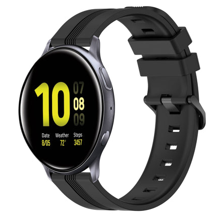 20mm Concave Striped Slicone Watch Band, For Samsung Galaxy Watch Active 2 40mm, For Samsung Galaxy Watch Active 2 44mm