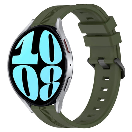20mm Concave Striped Slicone Watch Band, For Samsung Galaxy Watch 42mm, For Samsung Galaxy Watch 6 44mm