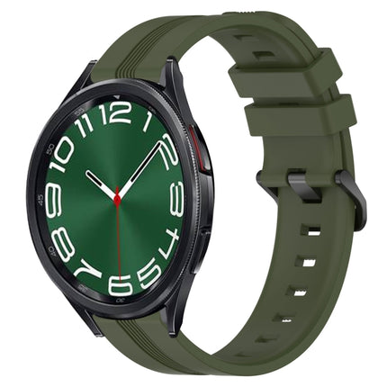 20mm Concave Striped Slicone Watch Band, For Samsung Galaxy Watch5 44mm, For Samsung Galaxy Watch 6 Classic 47mm