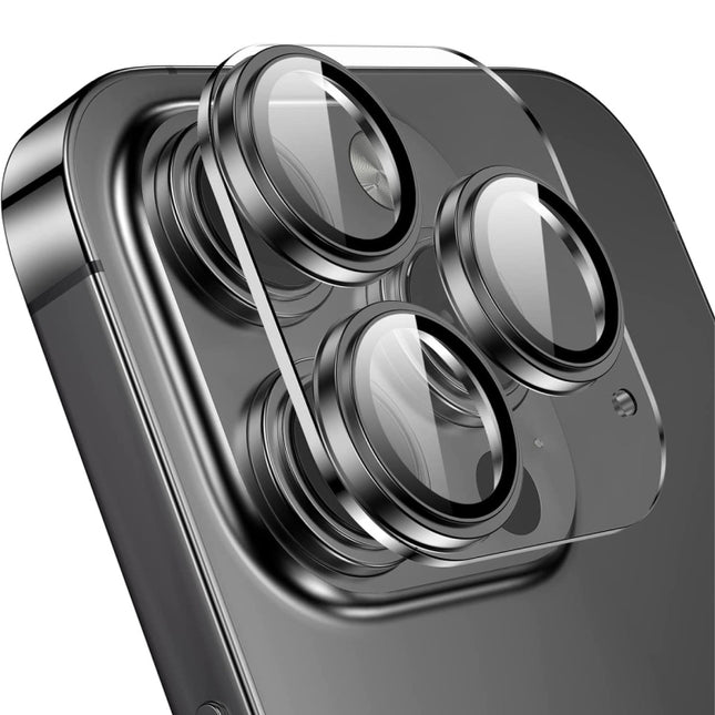 For iPhone 14 Pro / 14 Pro Max ENKAY Hat-Prince 9H Rear Camera Lens Tempered Glass Aluminium Alloy Film