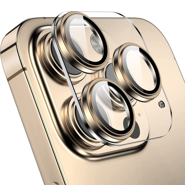 For iPhone 14 Pro / 14 Pro Max ENKAY Hat-Prince 9H Rear Camera Lens Tempered Glass Aluminium Alloy Film