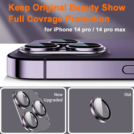For iPhone 14 Pro / 14 Pro Max ENKAY Hat-Prince 9H Rear Camera Lens Tempered Glass Aluminium Alloy Film