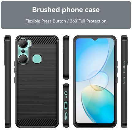 Brushed Texture Carbon Fiber TPU Phone Case, For Infinix Hot 12 Pro, For Xiaomi Redmi K60, For Xiaomi Redmi K60 Pro, For Xiaomi Redmi 12C