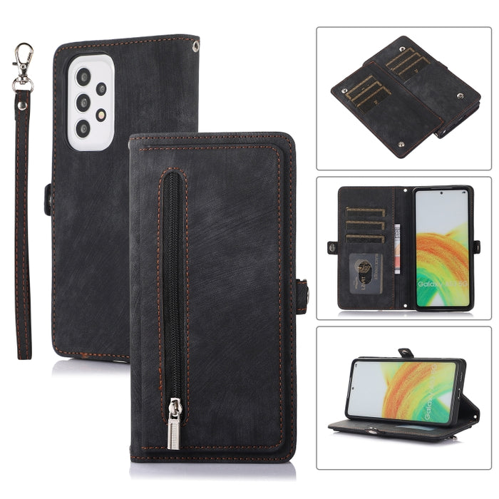 Zipper Card Slot Buckle Wallet Leather Phone Case, For Samsung Galaxy A23, For Samsung Galaxy A13 4G / 5G, For Samsung Galaxy A53 5G, For Samsung Galaxy A33 5G