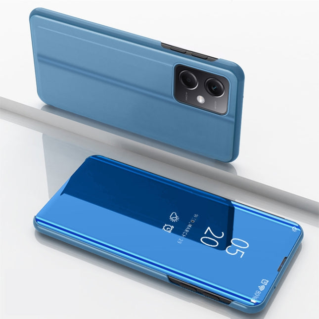 Plated Mirror Horizontal Flip Leather Case with Holder, For Xiaomi Redmi Note 12 5G