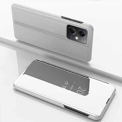 Plated Mirror Horizontal Flip Leather Case with Holder, For Xiaomi Redmi Note 12 5G