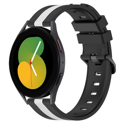 20mm Vertical Two-Color Silicone Watch Band, For Samsung Galaxy Watch5 44mm, For Samsung Galaxy Watch 6 Classic 47mm