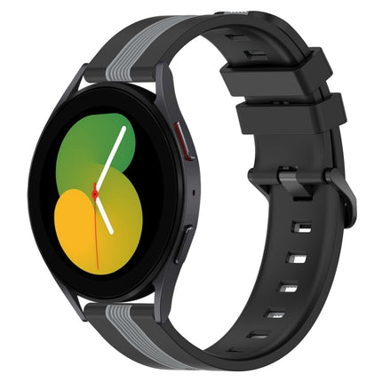 20mm Vertical Two-Color Silicone Watch Band, For Samsung Galaxy Watch5 44mm, For Samsung Galaxy Watch 6 Classic 47mm