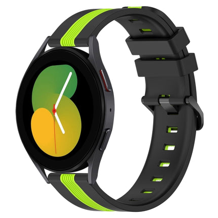 20mm Vertical Two-Color Silicone Watch Band, For Samsung Galaxy Watch5 44mm, For Samsung Galaxy Watch 6 Classic 47mm