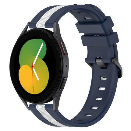 20mm Vertical Two-Color Silicone Watch Band, For Samsung Galaxy Watch5 44mm, For Samsung Galaxy Watch 6 Classic 47mm