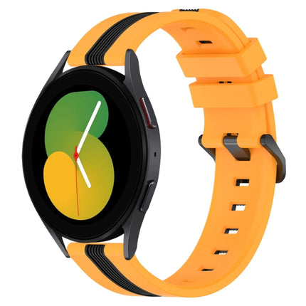 20mm Vertical Two-Color Silicone Watch Band, For Samsung Galaxy Watch5 40mm, For Samsung Galaxy Watch5 Pro 45mm