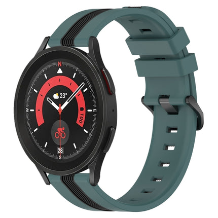 20mm Vertical Two-Color Silicone Watch Band, For Samsung Galaxy Watch5 40mm, For Samsung Galaxy Watch5 Pro 45mm