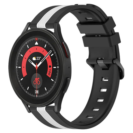 20mm Vertical Two-Color Silicone Watch Band, For Samsung Galaxy Watch5 40mm, For Samsung Galaxy Watch5 Pro 45mm
