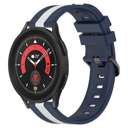 20mm Vertical Two-Color Silicone Watch Band, For Samsung Galaxy Watch5 40mm, For Samsung Galaxy Watch5 Pro 45mm