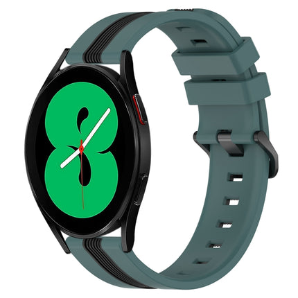 20mm Vertical Two-Color Silicone Watch Band, For Samsung Galaxy Watch4 44mm, For Samsung Galaxy Watch4 40mm
