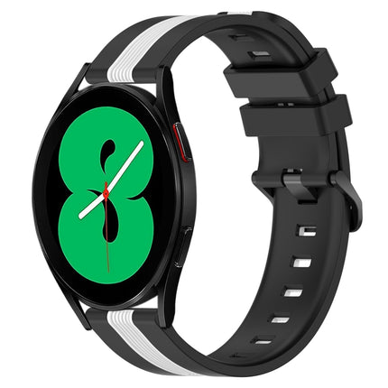 20mm Vertical Two-Color Silicone Watch Band, For Samsung Galaxy Watch4 44mm, For Samsung Galaxy Watch4 40mm