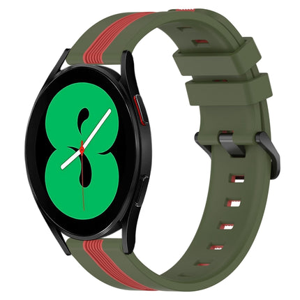 20mm Vertical Two-Color Silicone Watch Band, For Samsung Galaxy Watch4 44mm, For Samsung Galaxy Watch4 40mm