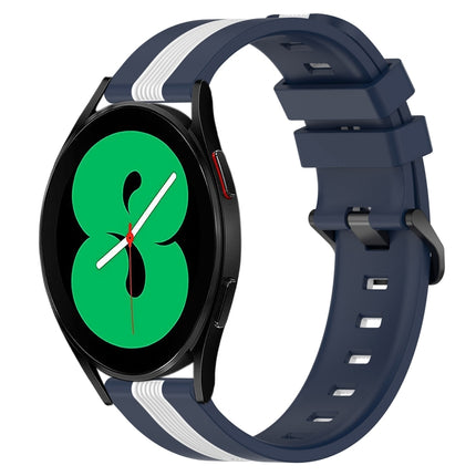 20mm Vertical Two-Color Silicone Watch Band, For Samsung Galaxy Watch4 44mm, For Samsung Galaxy Watch4 40mm
