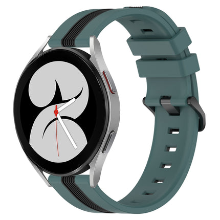 20mm Vertical Two-Color Silicone Watch Band, For Samsung Galaxy Watch4 44mm, For Samsung Galaxy Watch4 40mm