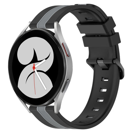 20mm Vertical Two-Color Silicone Watch Band, For Samsung Galaxy Watch4 44mm, For Samsung Galaxy Watch4 40mm