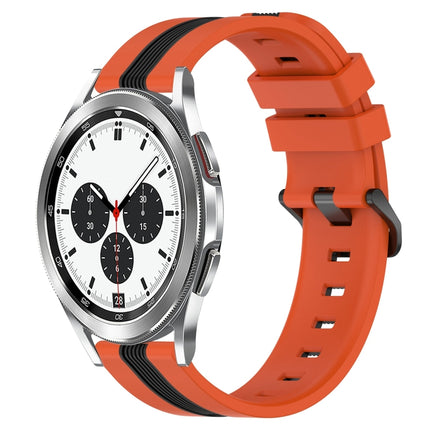 20mm Vertical Two-Color Silicone Watch Band, For Samsung  Galaxy Watch4 Classic 42mm, For Samsung  Galaxy Watch4 Classic 46mm