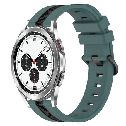 20mm Vertical Two-Color Silicone Watch Band, For Samsung  Galaxy Watch4 Classic 42mm, For Samsung  Galaxy Watch4 Classic 46mm