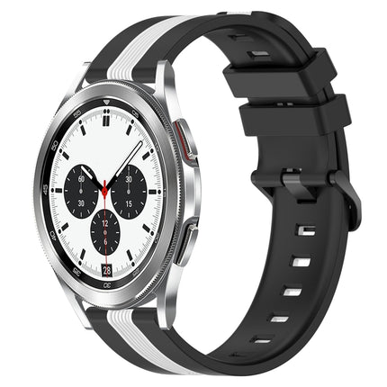 20mm Vertical Two-Color Silicone Watch Band, For Samsung  Galaxy Watch4 Classic 42mm, For Samsung  Galaxy Watch4 Classic 46mm