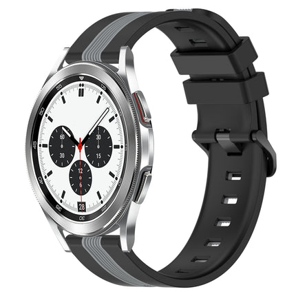 20mm Vertical Two-Color Silicone Watch Band, For Samsung  Galaxy Watch4 Classic 42mm, For Samsung  Galaxy Watch4 Classic 46mm