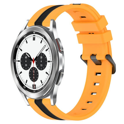 20mm Vertical Two-Color Silicone Watch Band, For Samsung  Galaxy Watch4 Classic 42mm, For Samsung  Galaxy Watch4 Classic 46mm