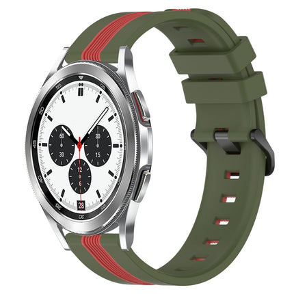 20mm Vertical Two-Color Silicone Watch Band, For Samsung  Galaxy Watch4 Classic 42mm, For Samsung  Galaxy Watch4 Classic 46mm
