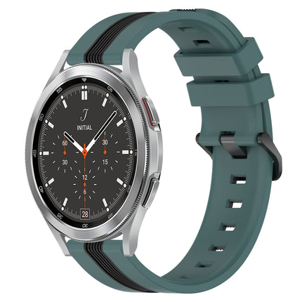 20mm Vertical Two-Color Silicone Watch Band, For Samsung  Galaxy Watch4 Classic 42mm, For Samsung  Galaxy Watch4 Classic 46mm