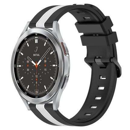 20mm Vertical Two-Color Silicone Watch Band, For Samsung  Galaxy Watch4 Classic 42mm, For Samsung  Galaxy Watch4 Classic 46mm
