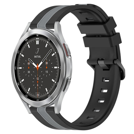 20mm Vertical Two-Color Silicone Watch Band, For Samsung  Galaxy Watch4 Classic 42mm, For Samsung  Galaxy Watch4 Classic 46mm