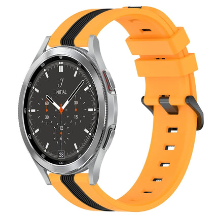 20mm Vertical Two-Color Silicone Watch Band, For Samsung  Galaxy Watch4 Classic 42mm, For Samsung  Galaxy Watch4 Classic 46mm