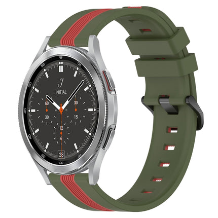 20mm Vertical Two-Color Silicone Watch Band, For Samsung  Galaxy Watch4 Classic 42mm, For Samsung  Galaxy Watch4 Classic 46mm