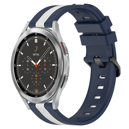 20mm Vertical Two-Color Silicone Watch Band, For Samsung  Galaxy Watch4 Classic 42mm, For Samsung  Galaxy Watch4 Classic 46mm